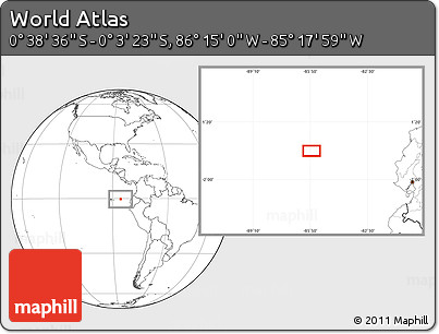 Blank Location Map of the Area around 0° 21' 0" S, 85° 46' 30" W
