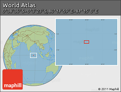 Savanna Style Location Map of the Area around 0° 21' 0" S, 86° 46' 30" E