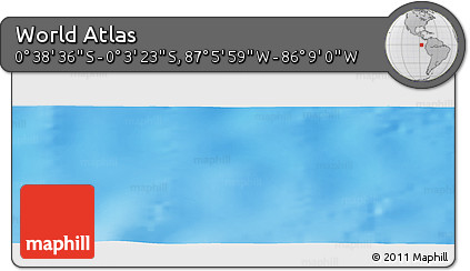 Physical Panoramic Map of the Area around 0° 21' 0" S, 86° 37' 30" W