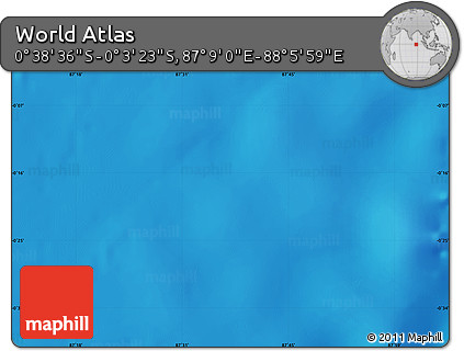 Physical Map of the Area around 0° 21' 0" S, 87° 37' 30" E
