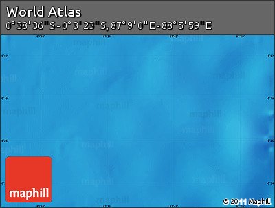 Physical Map of the Area around 0° 21' 0" S, 87° 37' 30" E