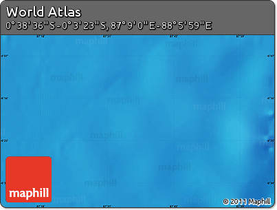 Physical Map of the Area around 0° 21' 0" S, 87° 37' 30" E