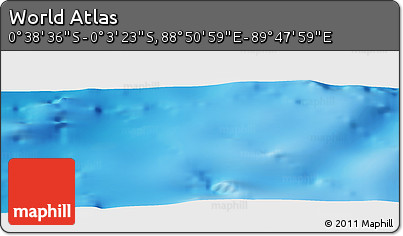 Shaded Relief Panoramic Map of the Area around 0° 21' 0" S, 89° 19' 29" E