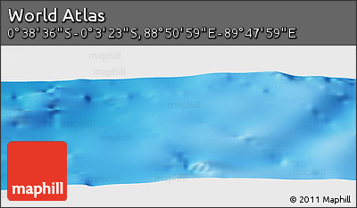 Shaded Relief Panoramic Map of the Area around 0° 21' 0" S, 89° 19' 29" E