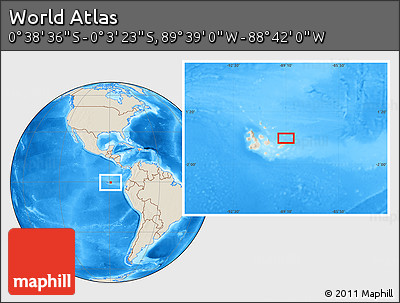 Shaded Relief Location Map of the Area around 0° 21' 0" S, 89° 10' 30" W