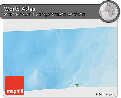 Political 3D Map of the Area around 0° 21' 0" S, 8° 34' 29" E