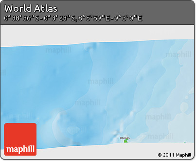 Political 3D Map of the Area around 0° 21' 0" S, 8° 34' 29" E