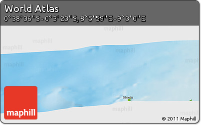 Physical Panoramic Map of the Area around 0° 21' 0" S, 8° 34' 29" E