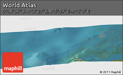 Satellite Panoramic Map of the Area around 0° 21' 0" S, 8° 34' 29" E
