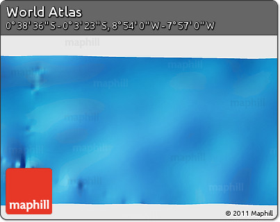 Shaded Relief 3D Map of the Area around 0° 21' 0" S, 8° 25' 30" W