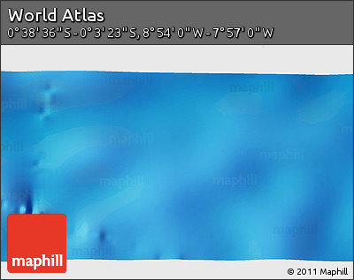Shaded Relief 3D Map of the Area around 0° 21' 0" S, 8° 25' 30" W