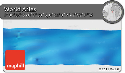 Shaded Relief Panoramic Map of the Area around 0° 21' 0" S, 8° 25' 30" W