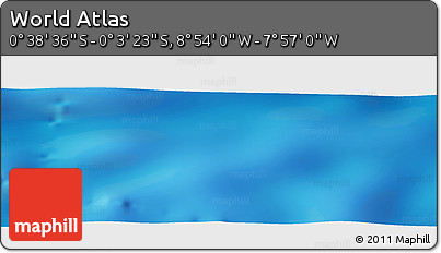 Shaded Relief Panoramic Map of the Area around 0° 21' 0" S, 8° 25' 30" W