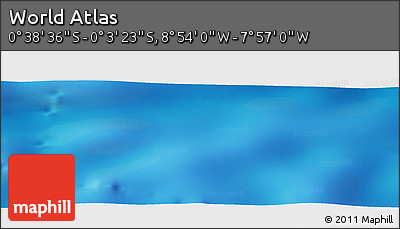 Shaded Relief Panoramic Map of the Area around 0° 21' 0" S, 8° 25' 30" W