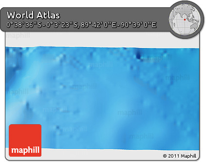 Shaded Relief 3D Map of the Area around 0° 21' 0" S, 90° 10' 30" E