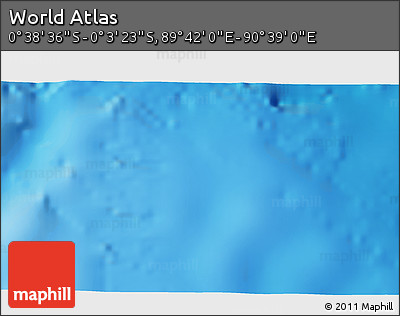 Shaded Relief 3D Map of the Area around 0° 21' 0" S, 90° 10' 30" E