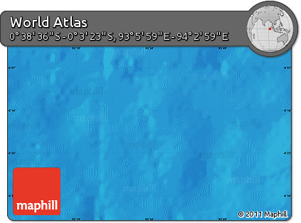 Shaded Relief Map of the Area around 0° 21' 0" S, 93° 34' 29" E