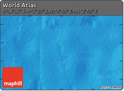Shaded Relief Map of the Area around 0° 21' 0" S, 93° 34' 29" E