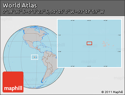 Gray Location Map of the Area around 0° 21' 0" S, 94° 16' 30" W
