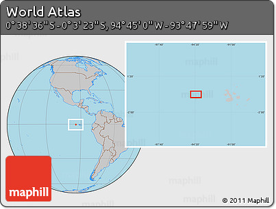 Gray Location Map of the Area around 0° 21' 0" S, 94° 16' 30" W