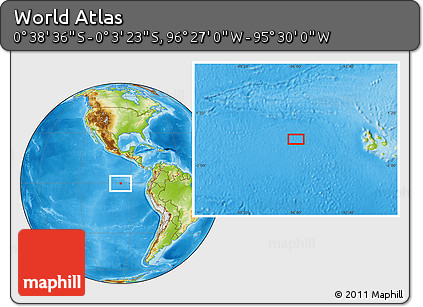 Physical Location Map of the Area around 0° 21' 0" S, 95° 58' 29" W