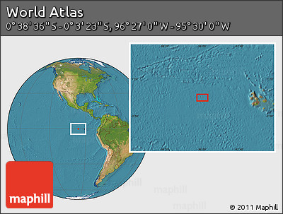 Satellite Location Map of the Area around 0° 21' 0" S, 95° 58' 29" W