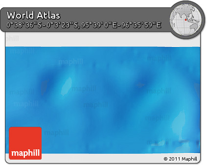 Shaded Relief 3D Map of the Area around 0° 21' 0" S, 96° 7' 30" E