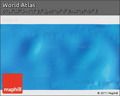 Shaded Relief 3D Map of the Area around 0° 21' 0" S, 96° 7' 30" E