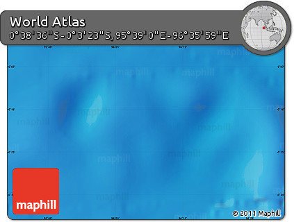 Shaded Relief Map of the Area around 0° 21' 0" S, 96° 7' 30" E