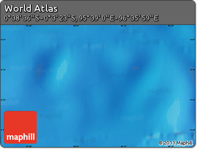 Shaded Relief Map of the Area around 0° 21' 0" S, 96° 7' 30" E