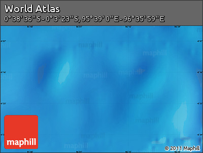 Shaded Relief Map of the Area around 0° 21' 0" S, 96° 7' 30" E
