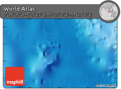 Shaded Relief Map of the Area around 0° 21' 0" S, 96° 58' 29" E