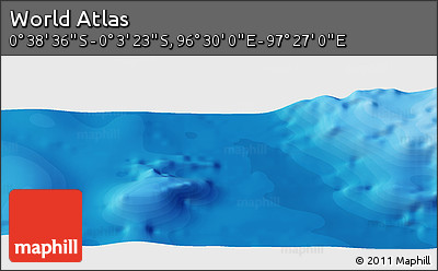 Political Panoramic Map of the Area around 0° 21' 0" S, 96° 58' 29" E