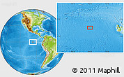 Physical Location Map of the area around 0° 21' 0" S, 96° 49' 29" W