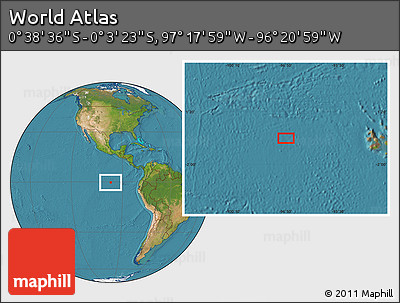 Satellite Location Map of the Area around 0° 21' 0" S, 96° 49' 29" W