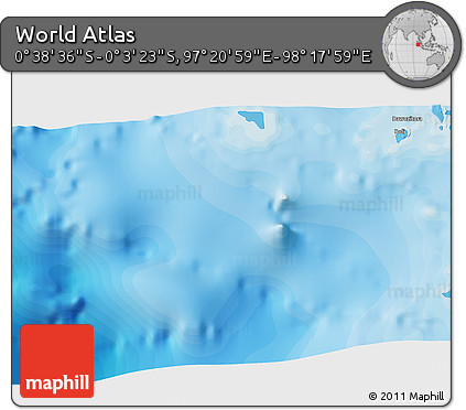 Political 3D Map of the Area around 0° 21' 0" S, 97° 49' 29" E