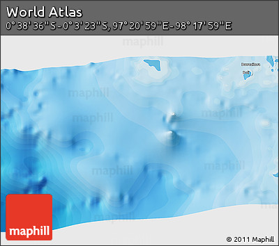 Political 3D Map of the Area around 0° 21' 0" S, 97° 49' 29" E