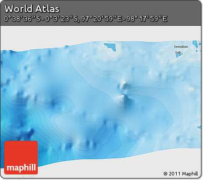 Political 3D Map of the Area around 0° 21' 0" S, 97° 49' 29" E