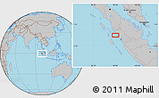 Gray Location Map of the area around 0° 21' 0" S, 99° 31' 30" E