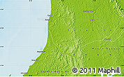 Physical Map of the area around 0° 21' 0" S, 9° 25' 30" E