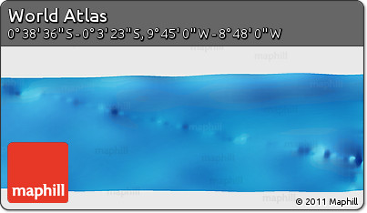 Shaded Relief Panoramic Map of the Area around 0° 21' 0" S, 9° 16' 30" W