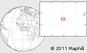 Blank Location Map of the area around 0° 52' 31" S, 0° 55' 29" E