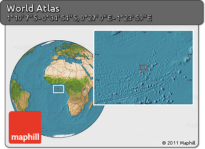 Satellite Location Map of the Area around 0° 52' 31" S, 0° 55' 29" E