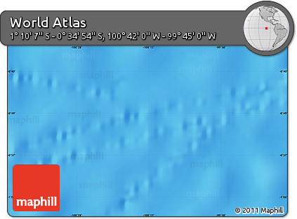 Shaded Relief Map of the Area around 0° 52' 31" S, 100° 13' 29" W
