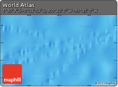 Shaded Relief Map of the Area around 0° 52' 31" S, 100° 13' 29" W
