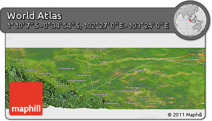 Satellite Panoramic Map of the Area around 0° 52' 31" S, 102° 55' 30" E