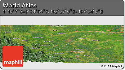Satellite Panoramic Map of the Area around 0° 52' 31" S, 102° 55' 30" E