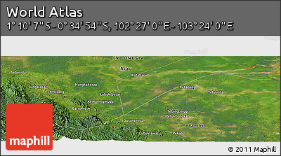 Satellite Panoramic Map of the Area around 0° 52' 31" S, 102° 55' 30" E