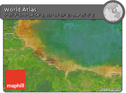 Satellite Map of the Area around 0° 52' 31" S, 103° 46' 30" E