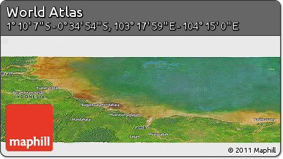 Satellite Panoramic Map of the Area around 0° 52' 31" S, 103° 46' 30" E